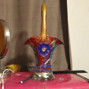 Hand painted glass vase